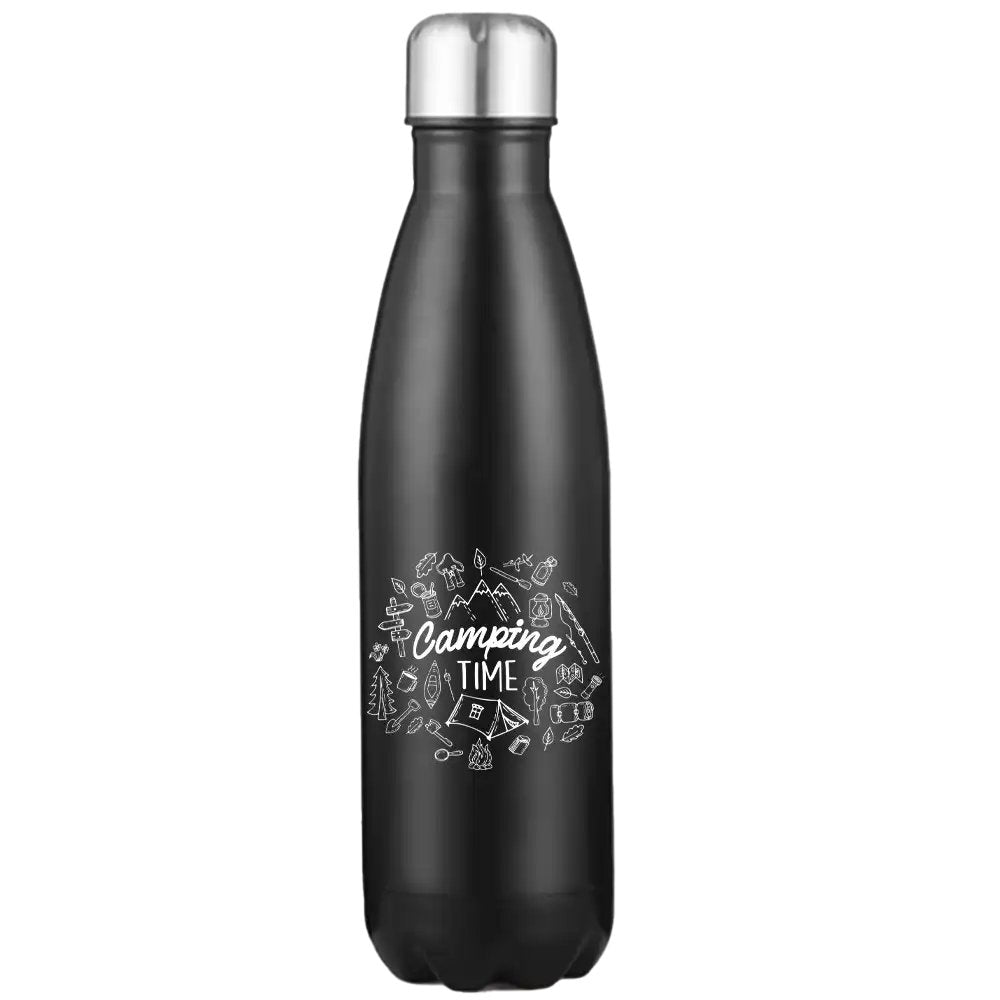 Camping Elements 17oz Stainless Steel Water Bottle with leakproof cap and UV printed design, perfect for outdoor activities.